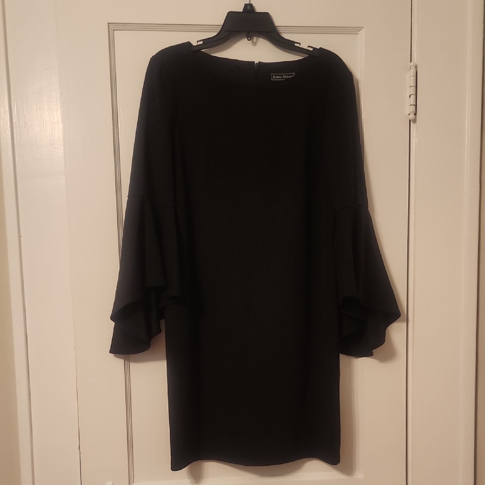 Jessica Howard Black Sheath Dress with Bell Sleeves